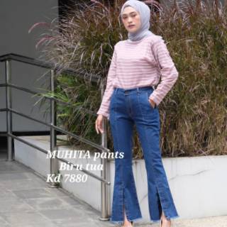  Celana  Panjang Cutbray  Wanita  Muhita Pants Shopee  