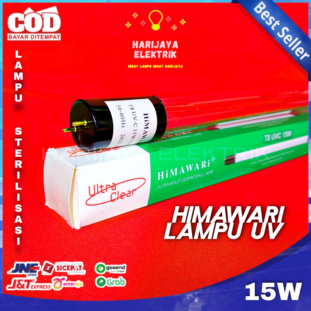 LAMPU TL UV STERILISASI VIRUS T8 15W HIMAWARI ULTRA CLEAR ULTRAVIOLET