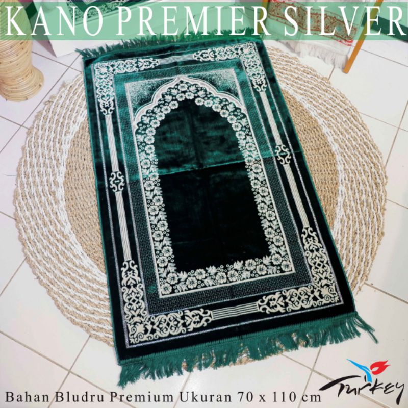 SAJADAH BLUDRU TURKY PREMIUM KANO PERAK/SILVER BULU PADAT DAN LEMBUT