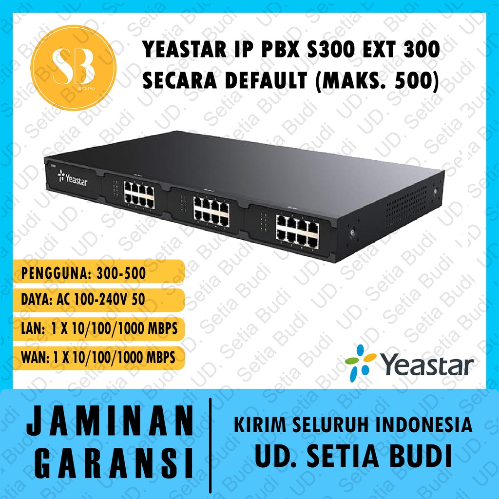 Yeastar IP PBX S300 Ext 300 secara default (maks. 500)