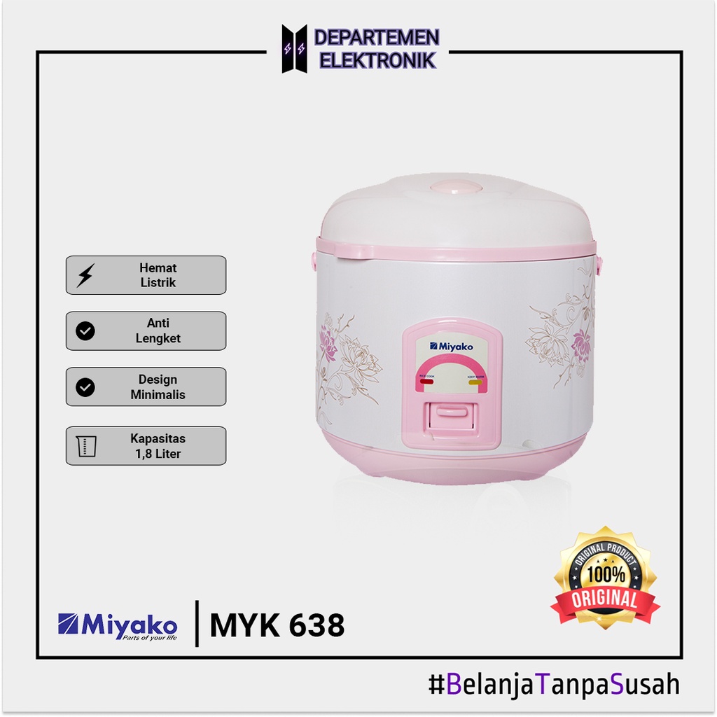 Miyako MCM 638 Magic Com / Rice Cooker 1.8 Liter MURAH BANGET / GARANSI RESMI