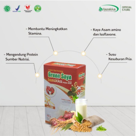 

Minuman Herbal Green Soya Susu bubuk kedelai murni Plus Pasak Bumi Original Halal BPOM Asli Berkualitas.