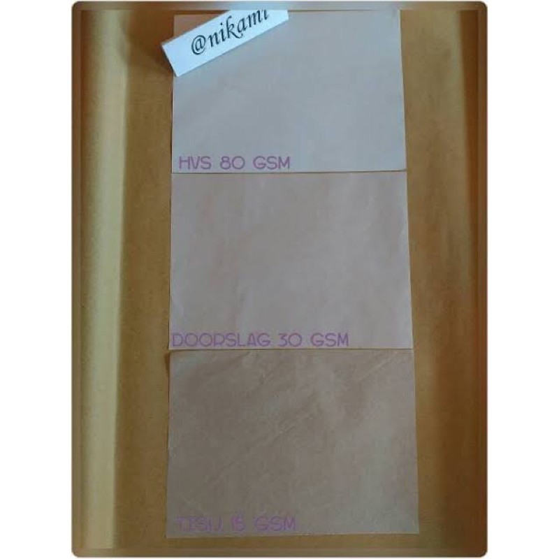 

kertas packaging hijab / baju / doorslag / duslak. kertas buram