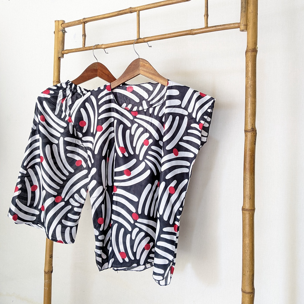 Baju Tidur Tanpa Lengan Piyama Krill Setelan Midi Homewear Homey Dress Baby Doll Dewasa Nyaman Di Rumah Santai WFH Rayon One Set Pajamas-Webbing Black