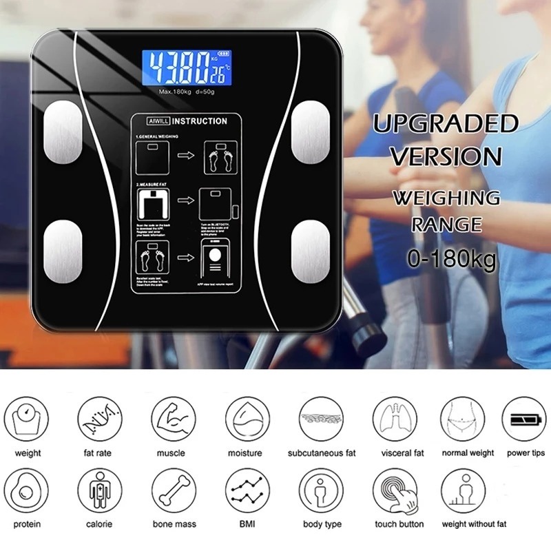 Timbangan Berat Badan Digital LCD Skala Presisi Body Fat Scale Floor