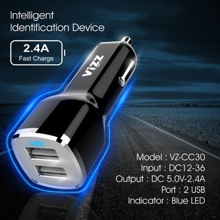 Car Charger / Saver Mobil / Cas Mobil Vizz VZ-CC30 2USB 2.4A Flash Cas Kabel Ligtning