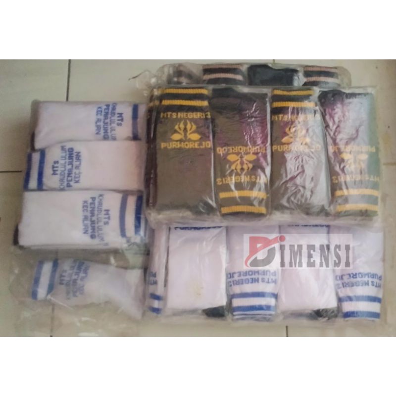 Kaos Kaki Identitas Sokolah Bordir Komputer Custom