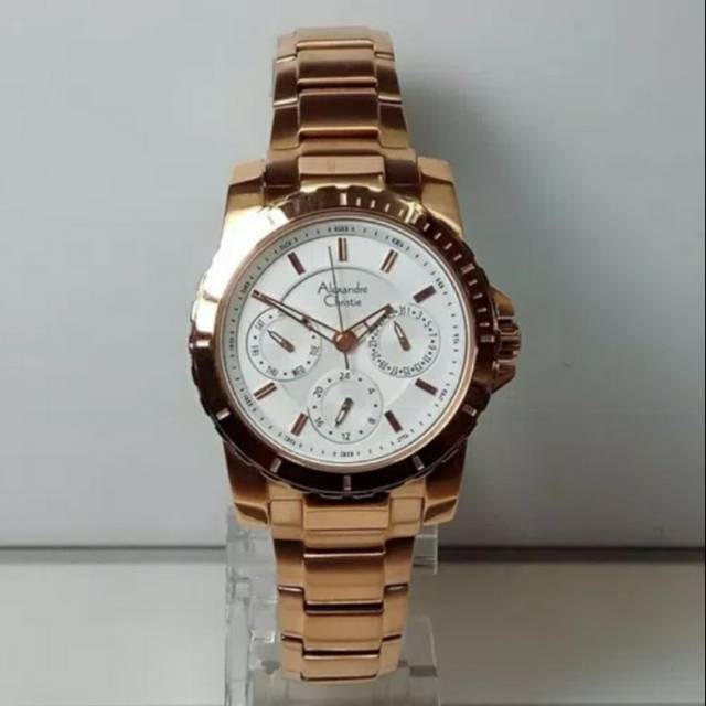 Jam tangan Alexandre Christie AC 6141 rose gold wanita original