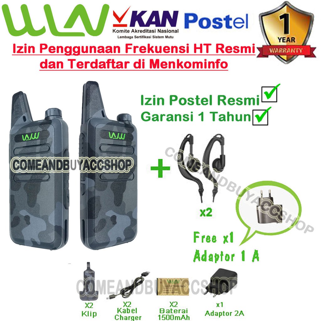 Paket Standart Walkie Talkie WLN Two-Way Radio-LORENG(Isi2pcs)Nondeks