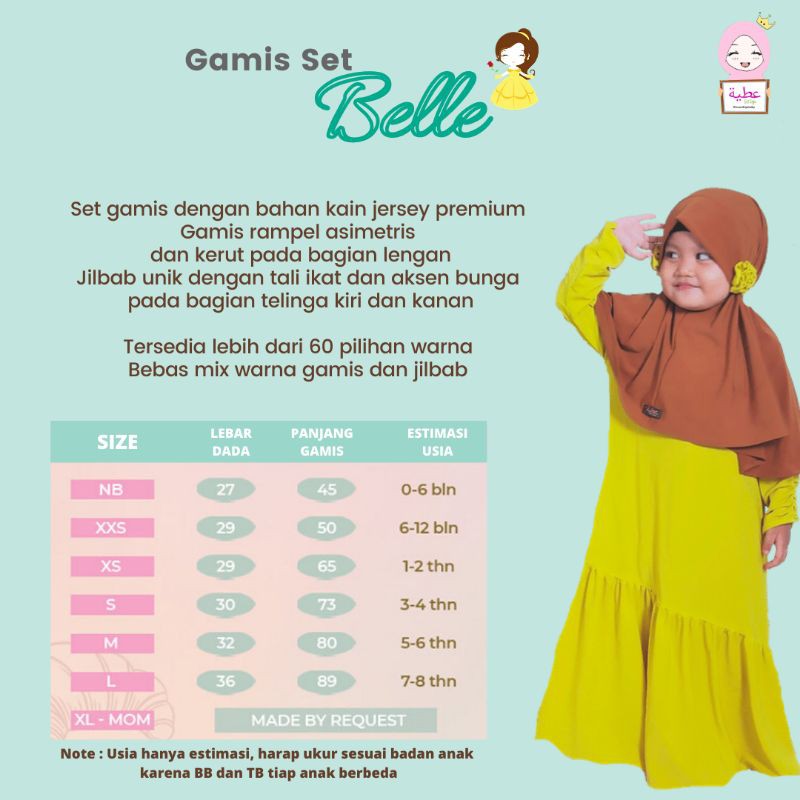 Gamis Set Belle original by Athiya size NB - L