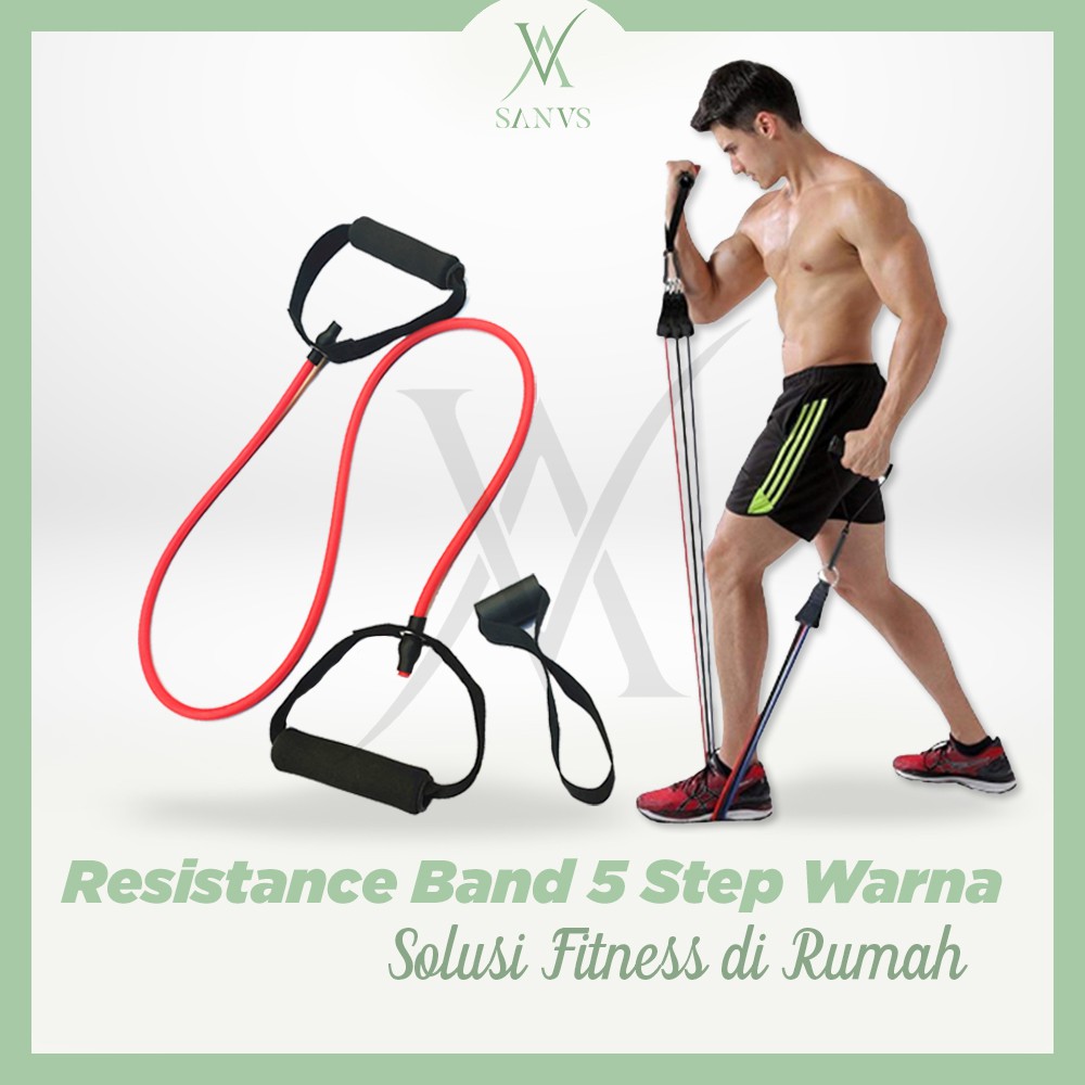 (MAINANKYU) RESISTANCE BAND SET 11 PCS BEBAN 10-30LBS INCLUDE DOOR ANCHOR DAN HANDLE ALAT HOME FITNESS KARET GYM OLAHRAGA HOME WORKOUT EASY LIFE ORIGINAL IMPOR BERGARANSI - SANUS