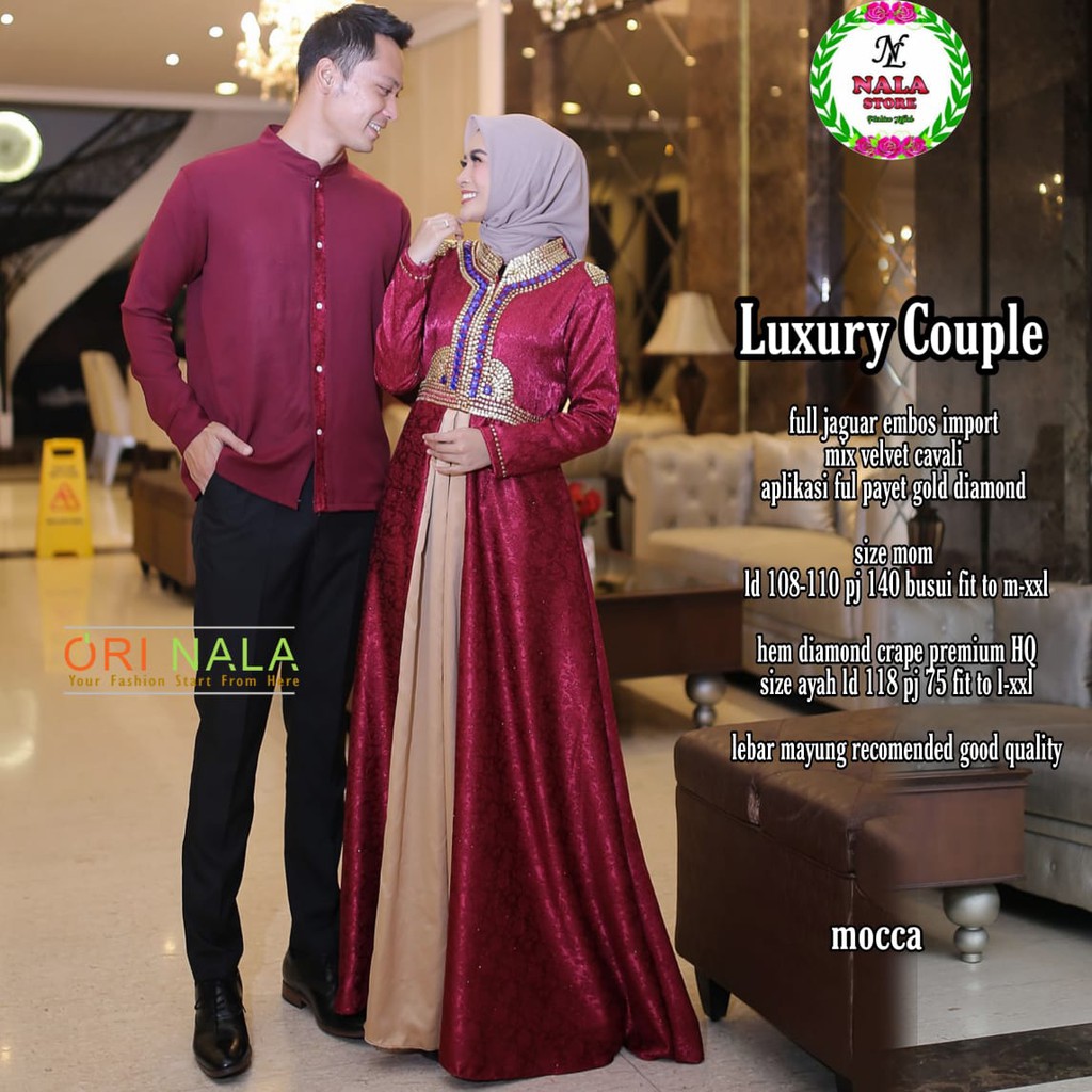 Baju Gamis Couple Luxury Couple Ori By Nala