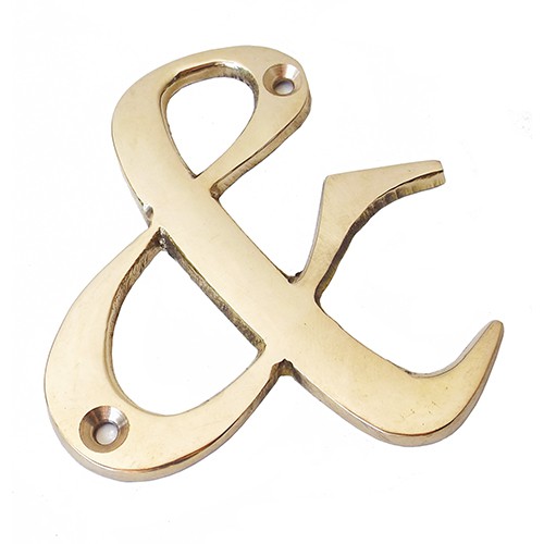 4" Symbol Papan Nama Alamat Rumah Kantor Kuningan / Brass Plate - &