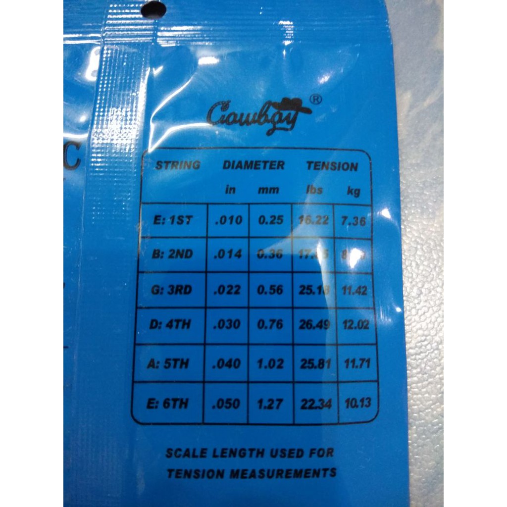 Senar Cowboy Akustik Original Ukuran 010 dan 011 Bonus Pick Jakarta Murah