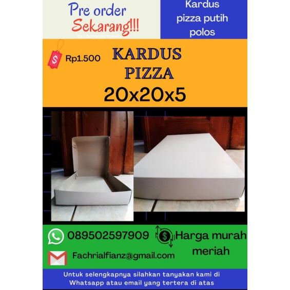 

kardus pizza 20x20x5 polos