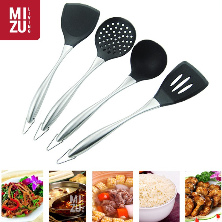 SILIRON Silicone Spatula Kitchen Set Sutil Gagang Stainless Steel Handle BPA-FREE