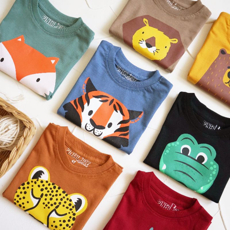 Rimba Kaos Anak Laki Laki Lengan Pendek Motif Binatang Animal Tee