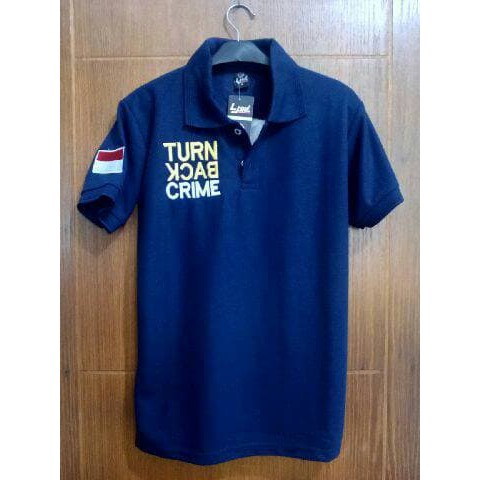 Kaos Turn Back Crime Polisi Polo Kerah Kaos Pria