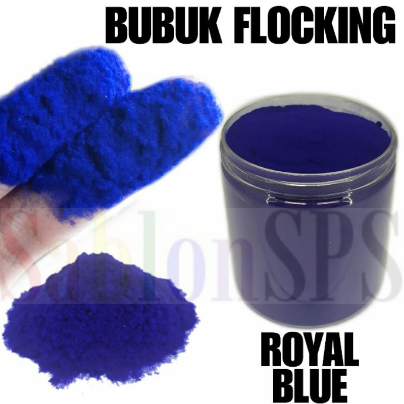 BUBUK FLOCKING NILON SABLON ROYAL BLUE BLUDRU SERBUK NYLON 100GR