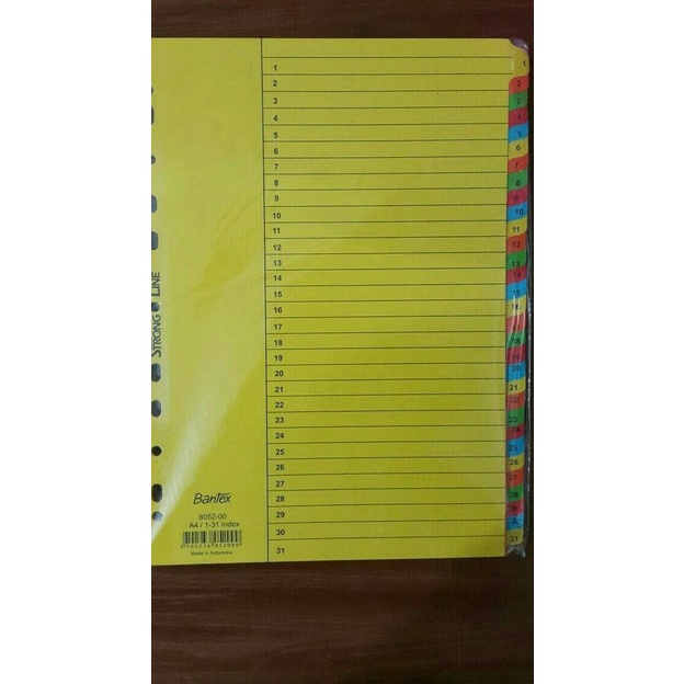 

➪ Pembatas file Bantex 6052/Divider Bantex 6052 angka 1-31 ☎