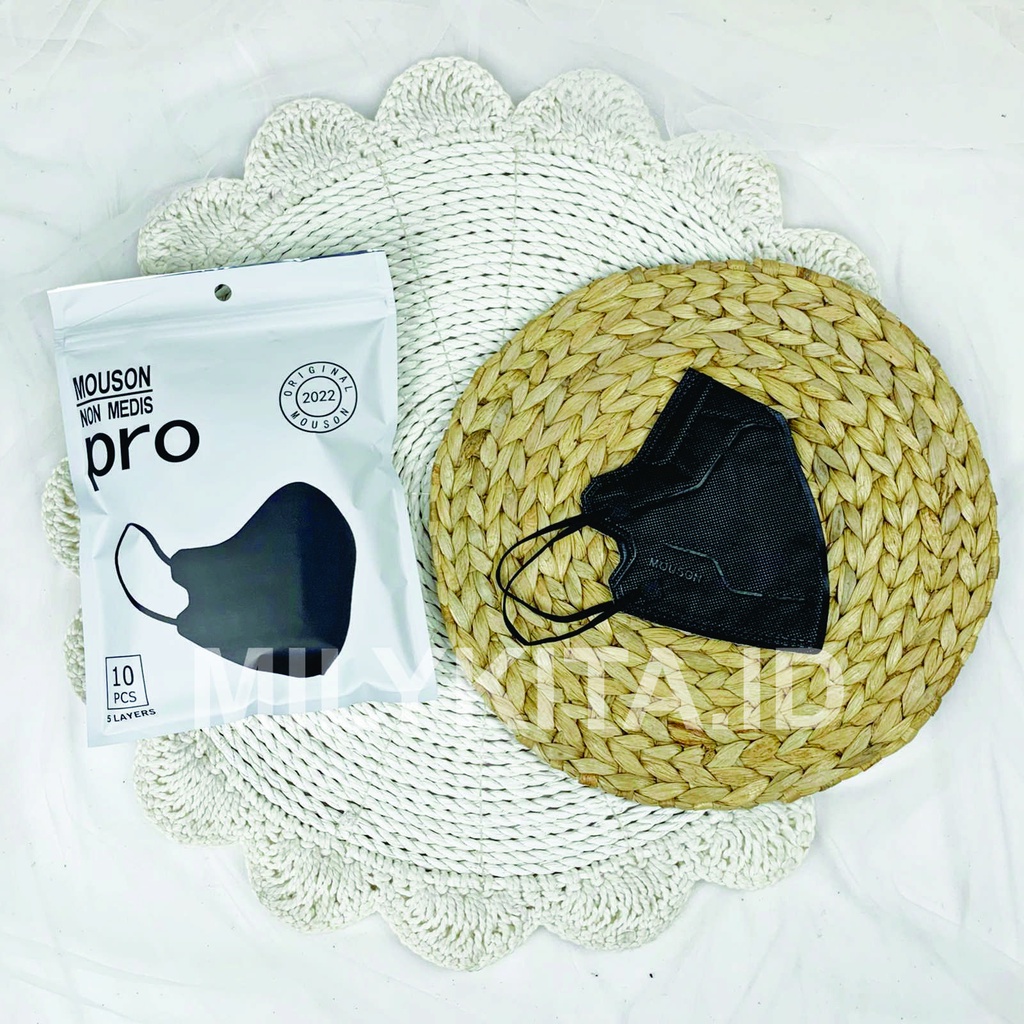 MASKER KN 95 MOUSON PRO HITAM PUTIH WARNA KN95 5D ORIGINAL