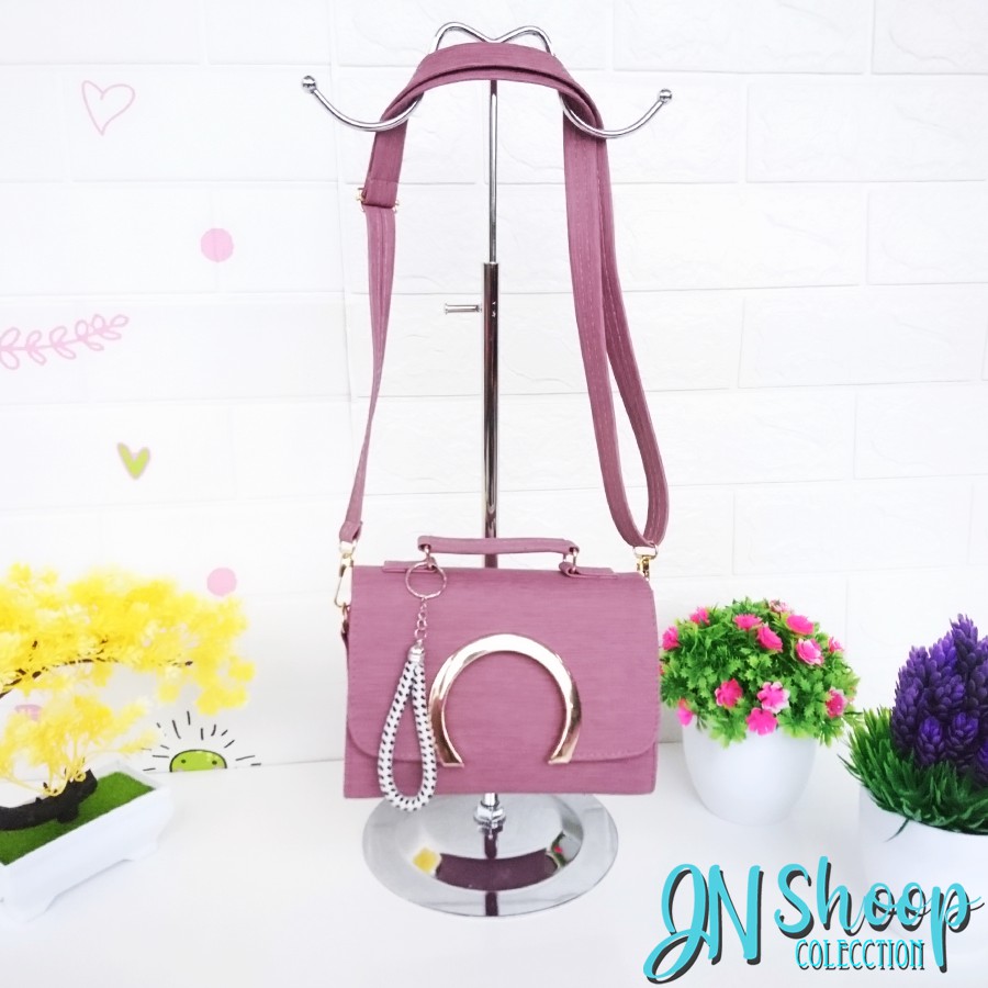 Tas Jinjing Slempang Wanita Model Bulan sabit Fashion [BONUS GANTUNGAN CANTIK] Kotak Kecil 2 in 1