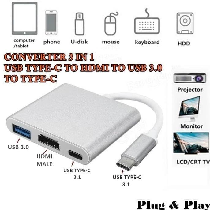 konektor converter usb type c to hdmi multiport macbook 2016 - 649784