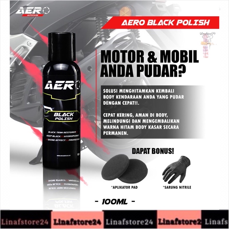 Aero Black Penghitam Body Motor / Pengitam Body Mobil Permanen by AERO 100% Original 100ml