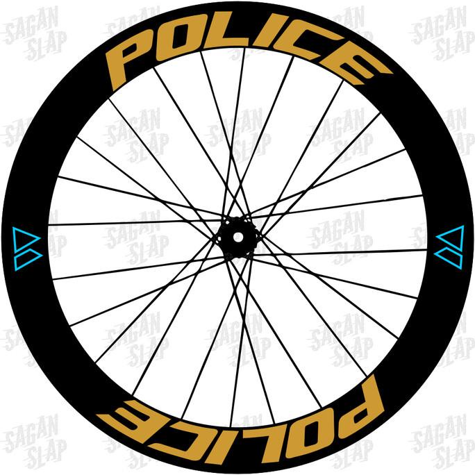 Stiker Sticker Decal Rims Velg Sepeda POLICE 700c Lebar 5 Cm Termurah