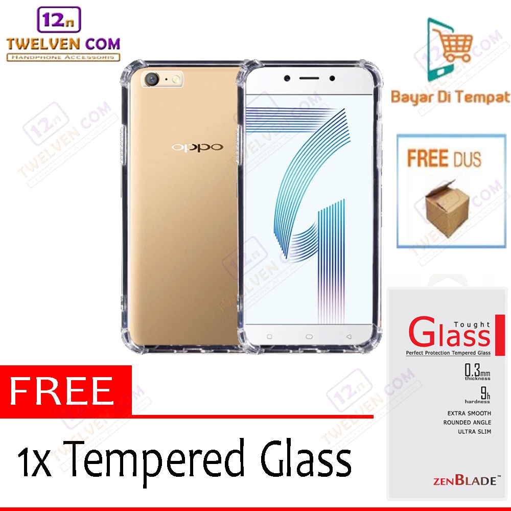 [FLASH SALE] Case Anti Crack Anti Shock Softcase Oppo A71  - Free Tempered Glass