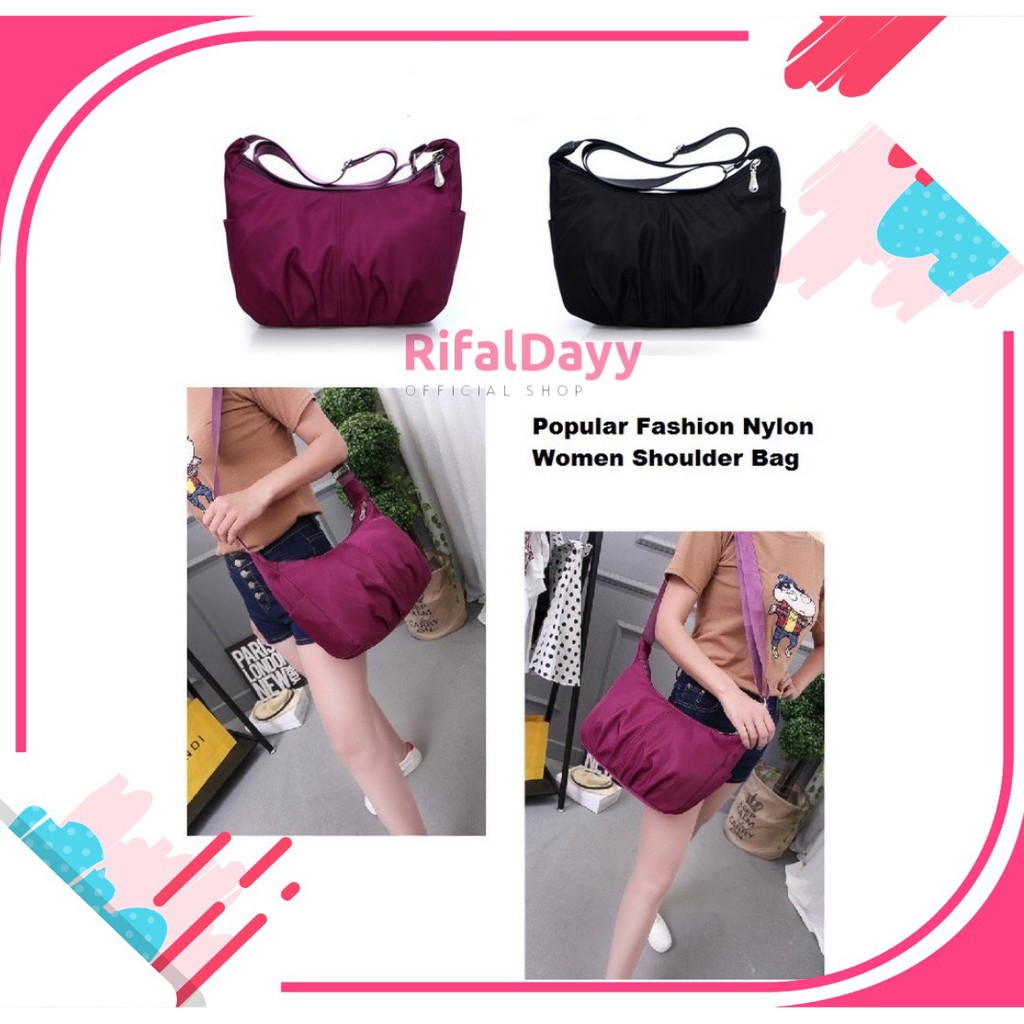 Tas Selempang Nylon Shoulder Bag Wanita Popular Fashion Women Nylon Shoulder Bag