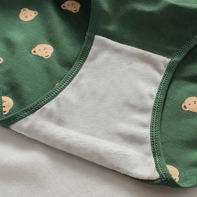 Feminin celana dalam katun wanita kawaii green CD imut-3