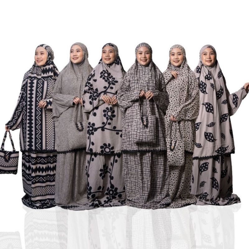 mukena hadramaut hitam milo potongan