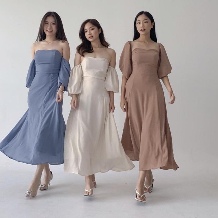 ❪WaTů❫ FELICIA BRIDESMAID DRESS SEXY KOREA - MIDI DRESS KONDANGAN - DRESS PESTA SEXY MEWAH - WEDDING