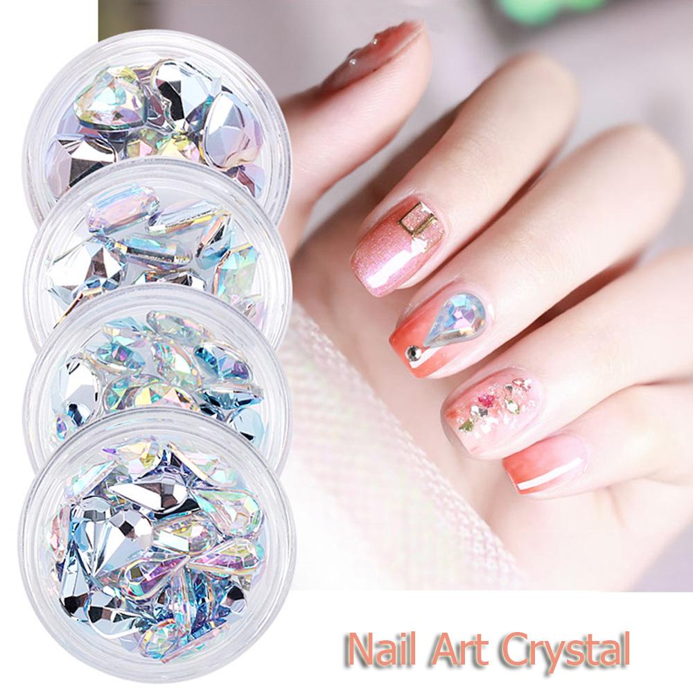 Needway 3D Dekorasi Nail Art Datar Bawah Kaca Berlian Imitasi DIY Nail Art