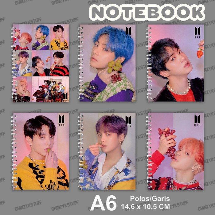 

Notebook A6(10,5x14,5 cm) KPOP BTS Jimin Jungkook Jin RM Seri 1