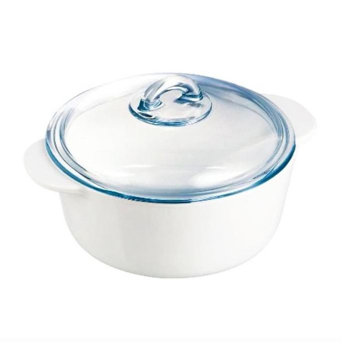 Luminarc Vitro Set I Amber Casserole 1,2,3,5 Liter - Panci Masak Kaca - Cokelat Sarah78801