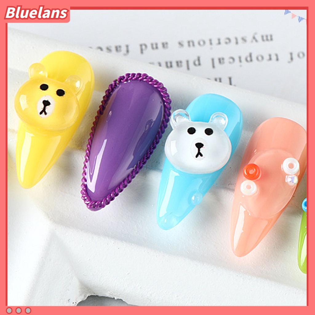 (In Stock) Kacamata Hitam Lensa Warna Warni ♡8pcs / Kantong Aksesoris Dekorasi Nail Art Universal Bahan Resin