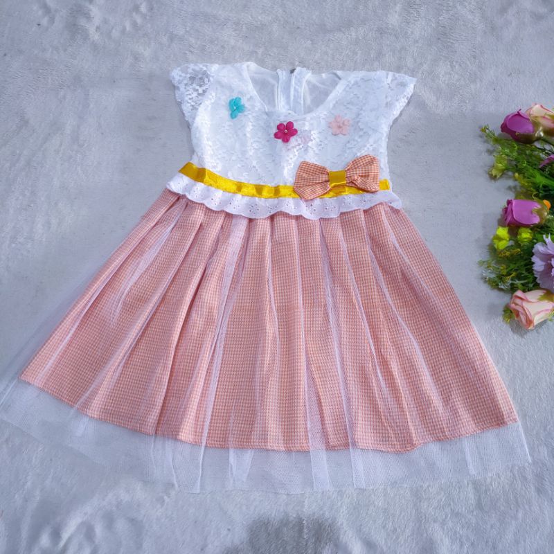 Dress  Anak 1 2 Tahun perempuan anak hangout murah viral perempuan anak tutu (Dress Rendako)