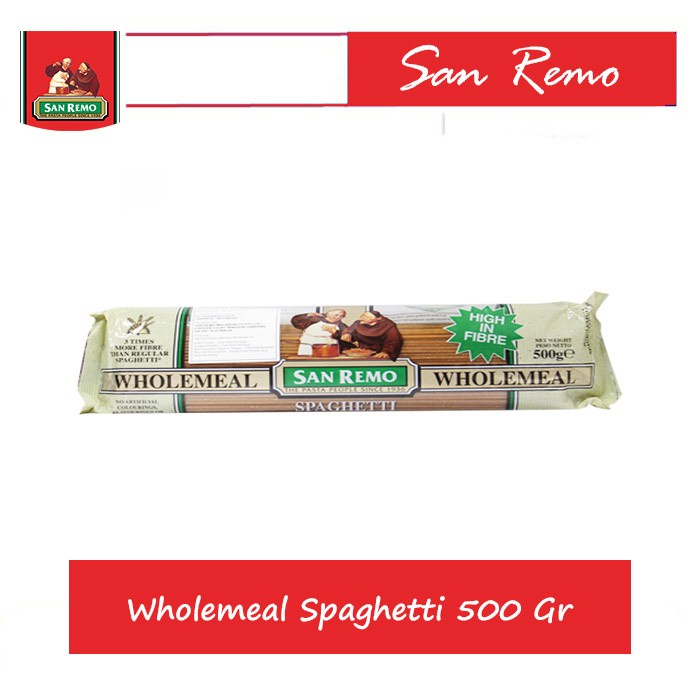 

PASTA-ANEKA- SAN REMO WHOLEMEAL SPAGHETTI 500 GR -ANEKA-PASTA.