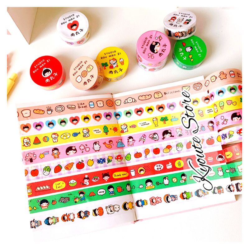 

Cute Washitape Paper Selotip Kertas Lucu Masking Tape Kartun Dekorasi DIY Scrapbook Planner Journal