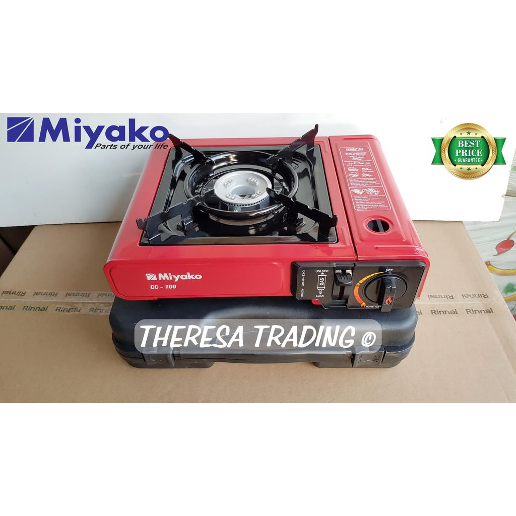 KOMPOR GAS PORTABLE MIYAKO CC 100 PIKNIK TRAVELLING PEMANTIK OTOMATIS LPG DAN GAS CARTRIDGE