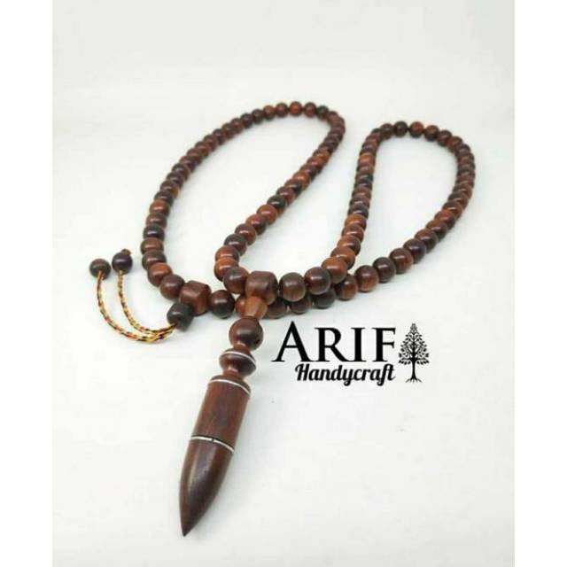 Tasbih kalung liontin cemeti bahan full galih nagasari