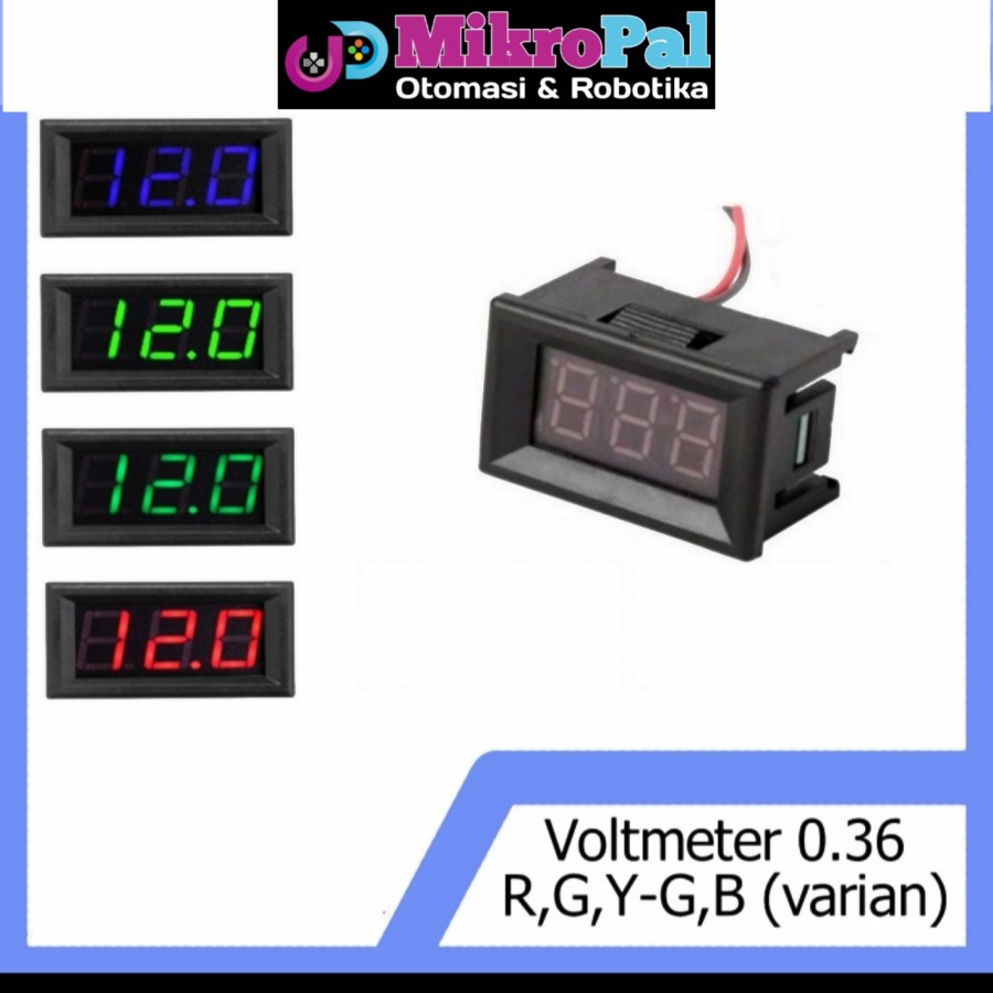Voltmeter Digital Mini DC Digital Voltmeter 0.36" with Frame Volt Meter DC Mini 0.36 Inch