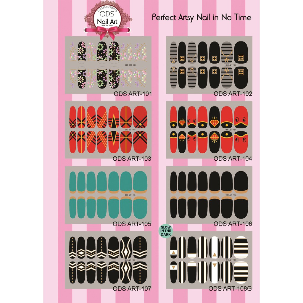 (NOT FOR SALE) Odessa Nail Art Wrap Sticker Kuku Premium (Random)