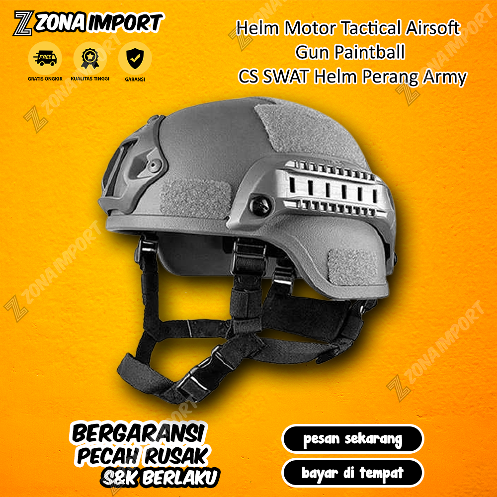 Helm Motor Tactical Airsoft Gun Paintball CS SWAT Helm Perang Army