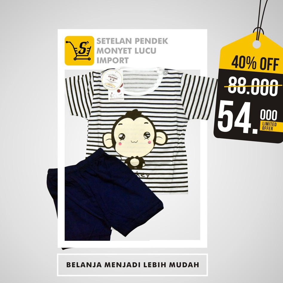 Baju Setelan Pendek Monyet Lucu Import Shopee Indonesia