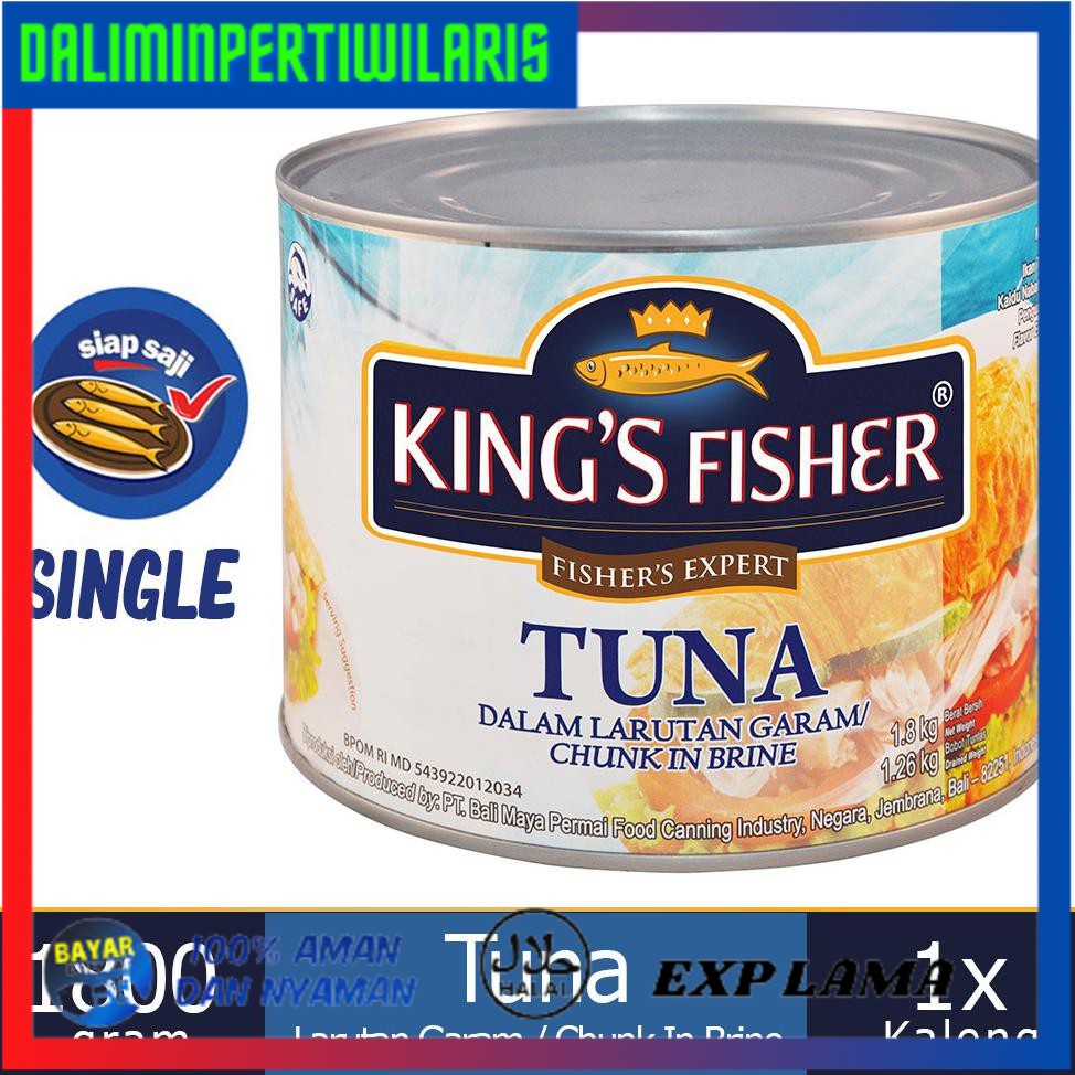 

( BISA COD ) King's Fisher Tuna dalam Air Garam Tuna in Brine Daging Tuna Makanan Kaleng 1800 gr