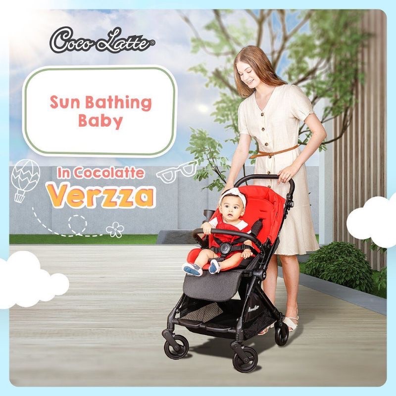 Stroller Baby Kereta Dorong Hadap Ibu Reversible Handle Cocolatte Verzza 4WD 21208