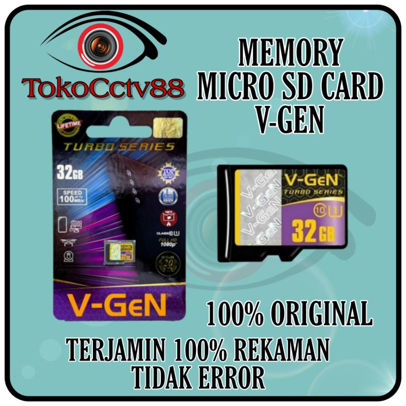 MicroSD Class 10 Turbo 32GB V-GeN Micro SD Class10 32 GB Vgen ORIGINAL